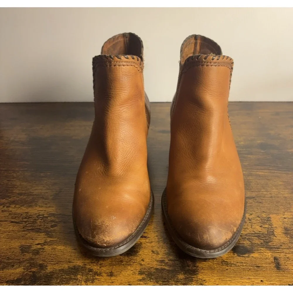 Pikolinos Leather Ankle Boots Womens 9-9.5‎ Brandy Handstitch Trim